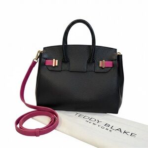 Teddy Blake Black and Pink Satchel